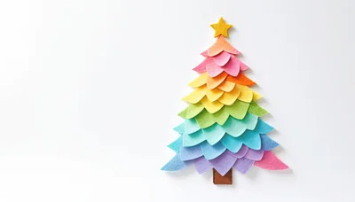 Rainbow Felt Christmas Tree Craft Decoration