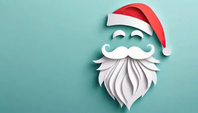 Paper Cutout Santa Claus Face Illustration
