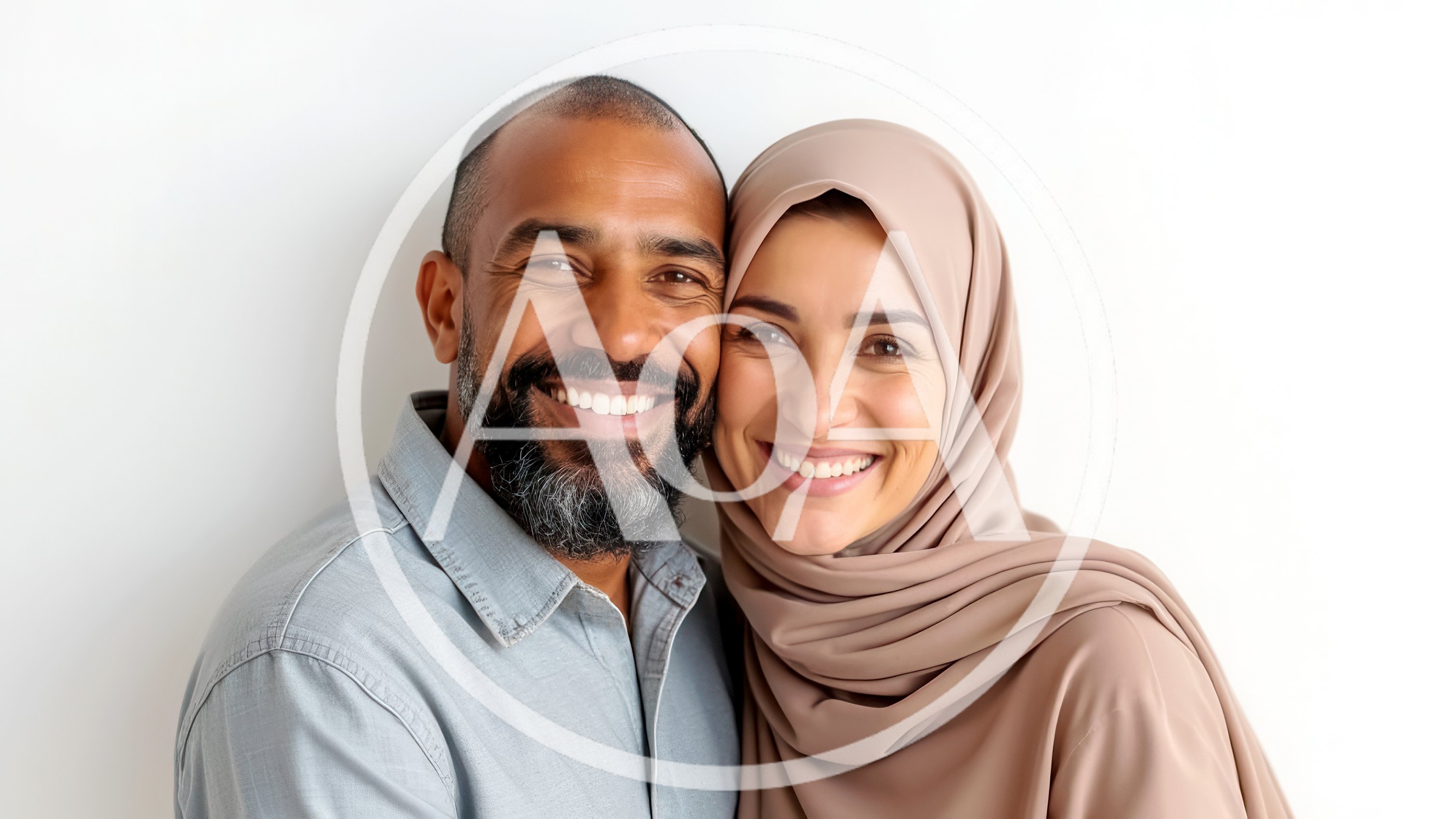 Happy Middle Eastern Couple Smiling Together
