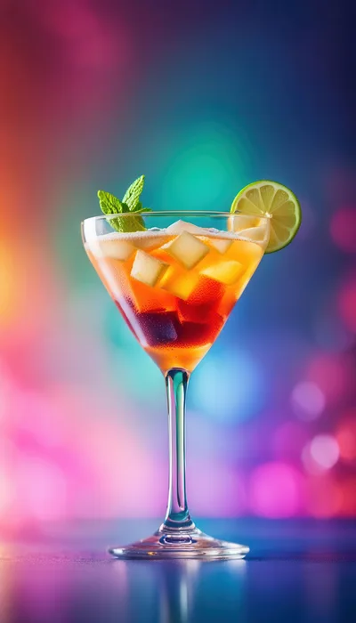 Refreshing Cocktail Drink With Lime And Mint Garnish