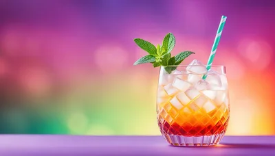 Refreshing Tequila Sunrise Cocktail With Mint Garnish