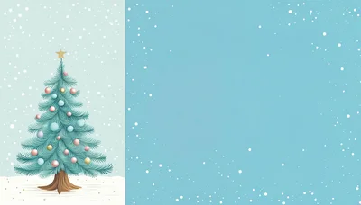 Christmas Tree Illustration With Snowfall Background