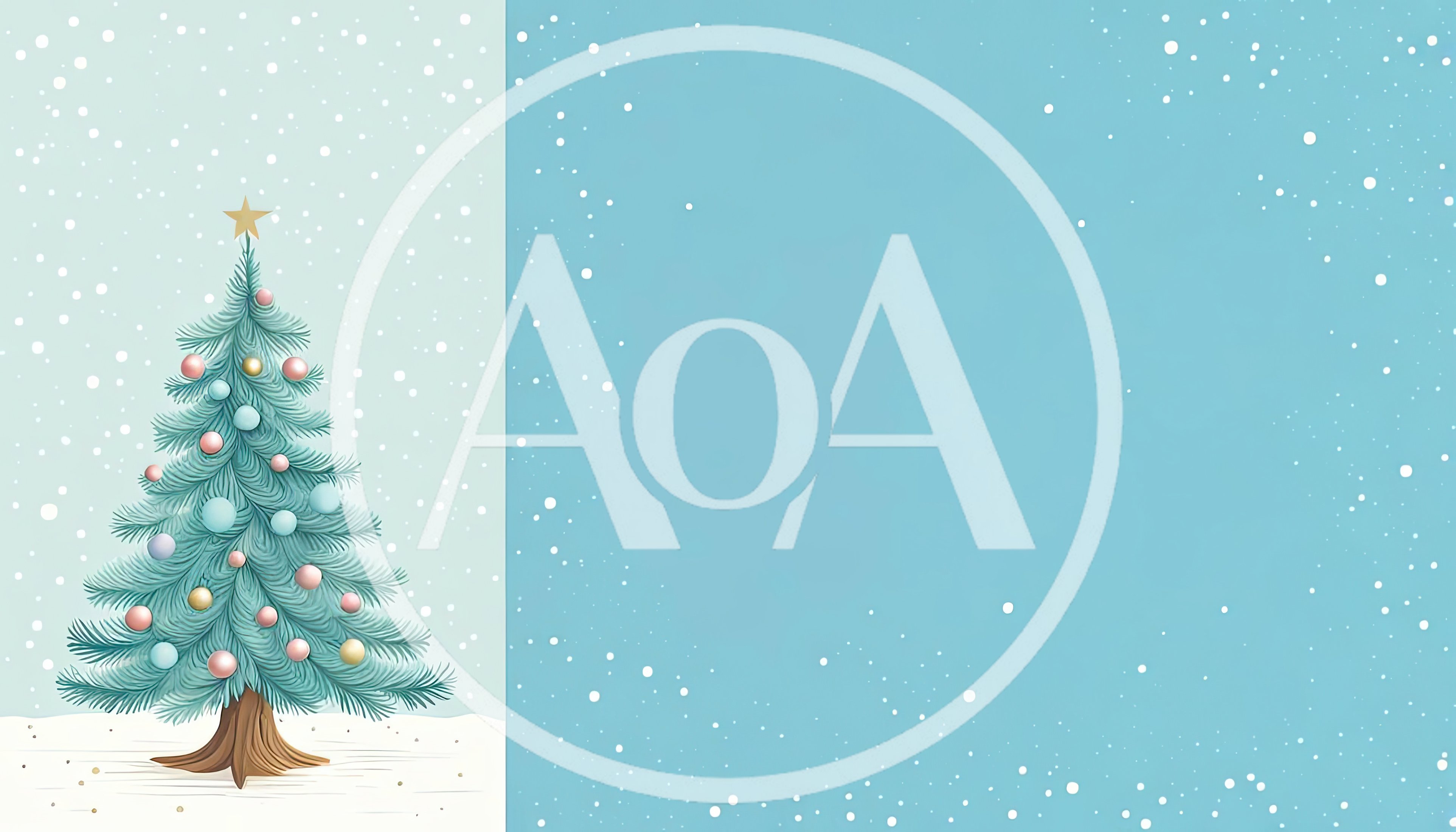 Christmas Tree Illustration With Snowfall Background