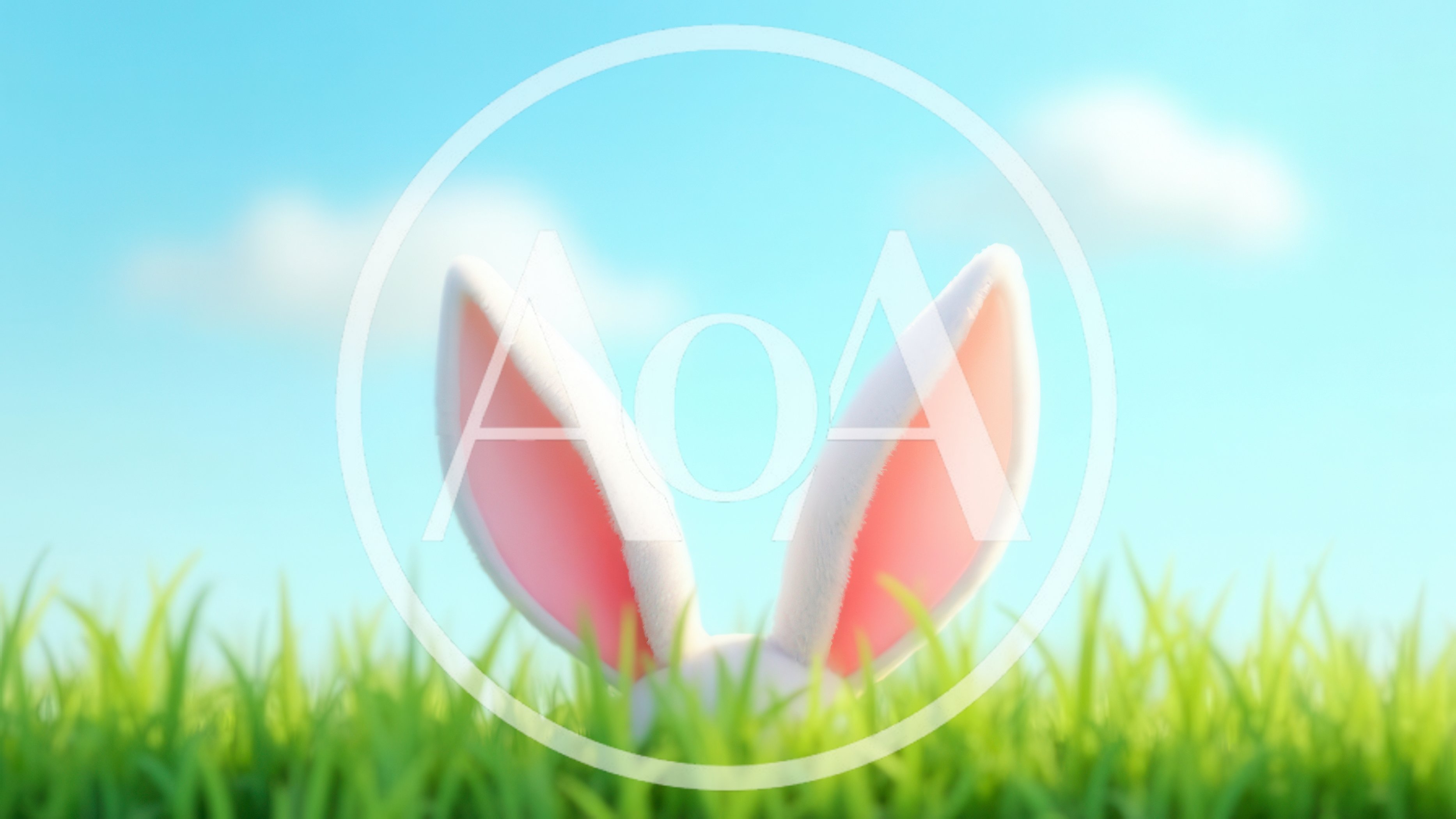 Easter Bunny Ears Peeking Out From Green Grass