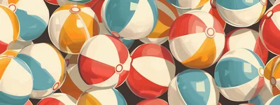 Colorful Inflatable Beach Balls Background Pattern