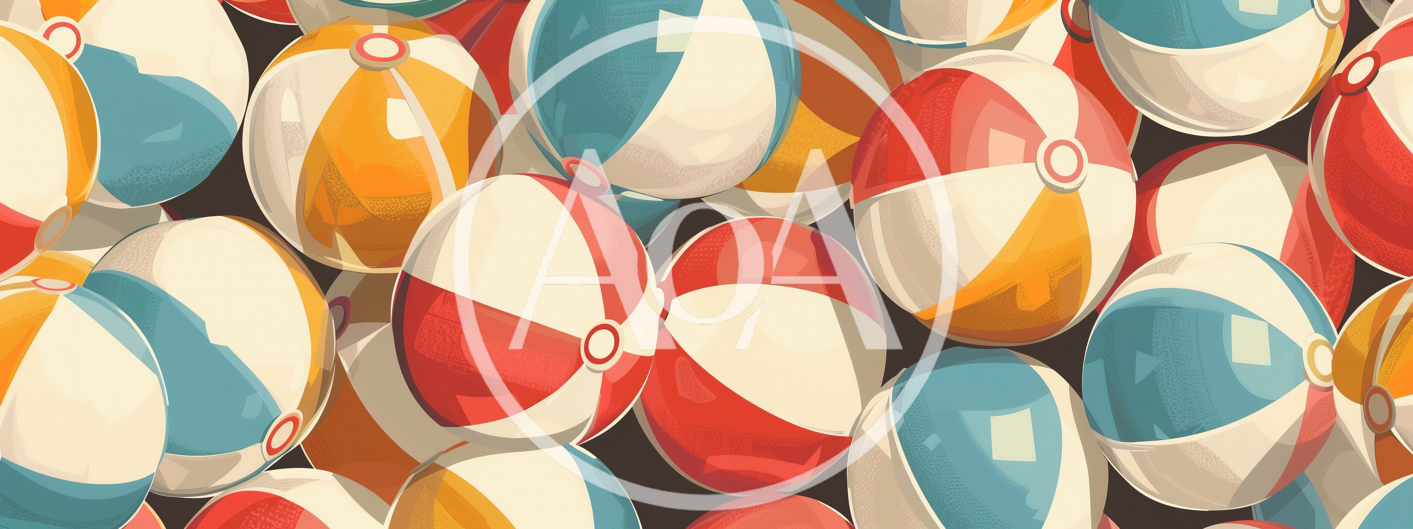 Colorful Inflatable Beach Balls Background Pattern