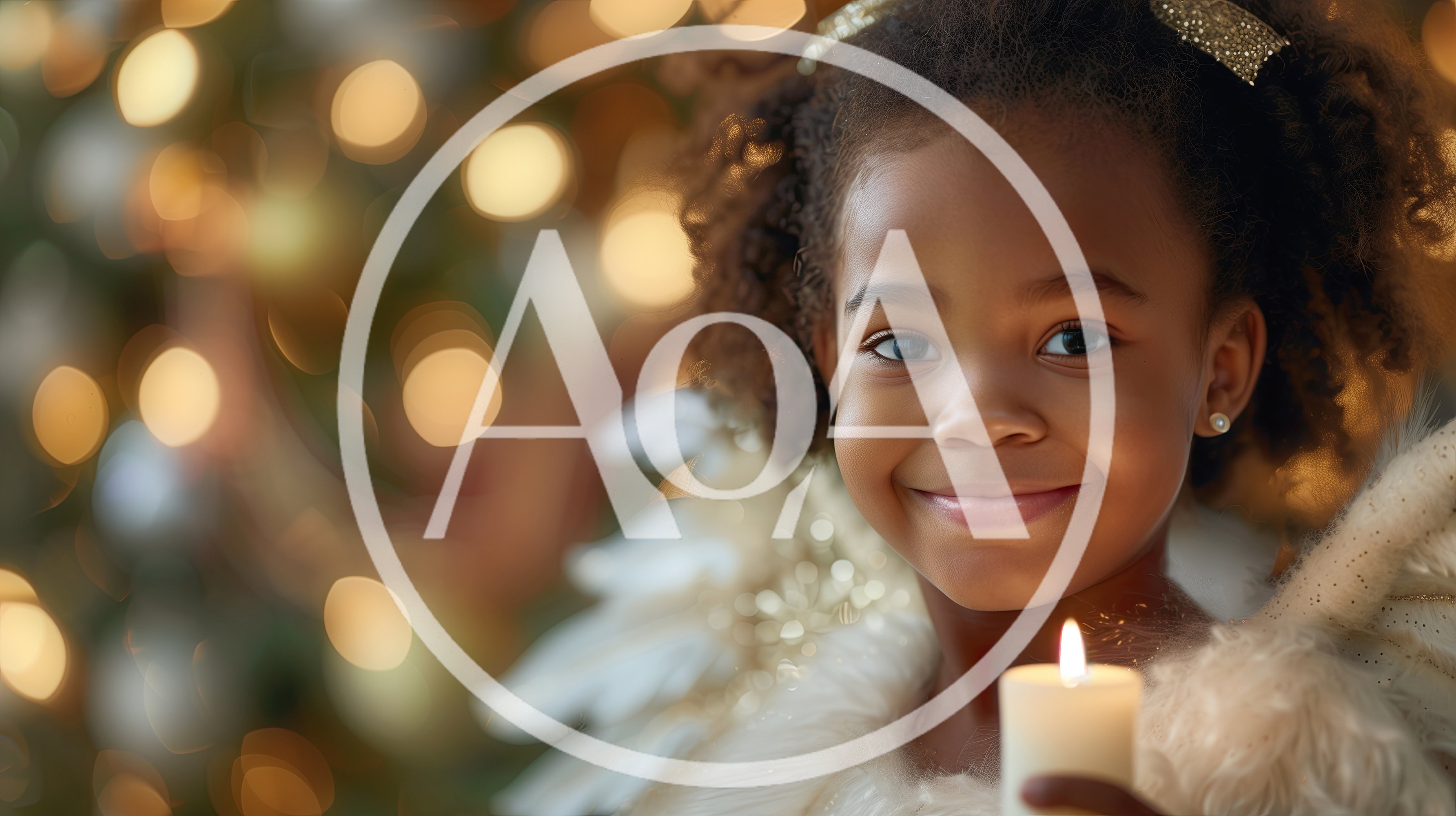 Young African American Girl Dressed As An Angel