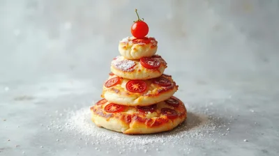 Christmas Tree Made Of Savory Cheese Pancakes