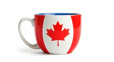Canadian Flag Ceramic Coffee Mug Isolated On White