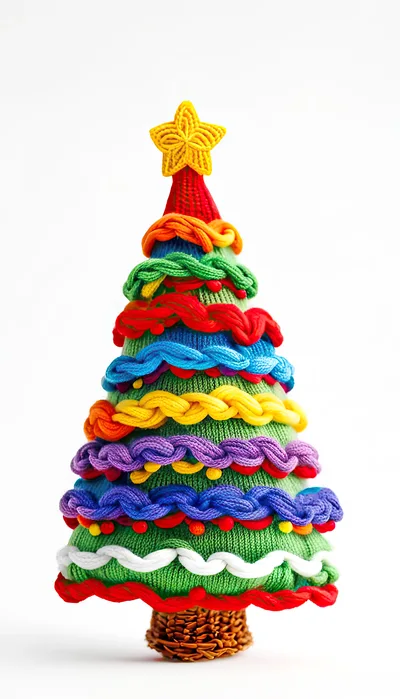 Handmade Knitted Christmas Tree Decoration