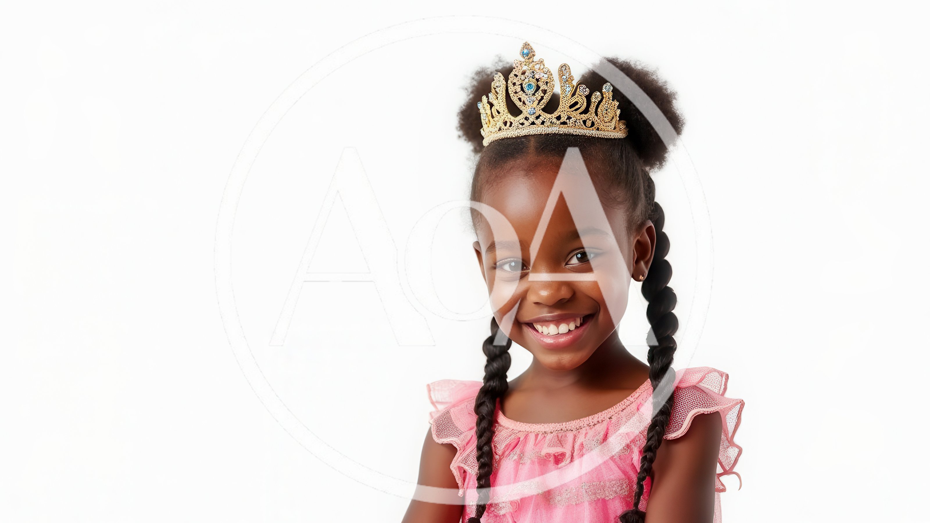 Smiling Young Girl Wearing A Princess Crown