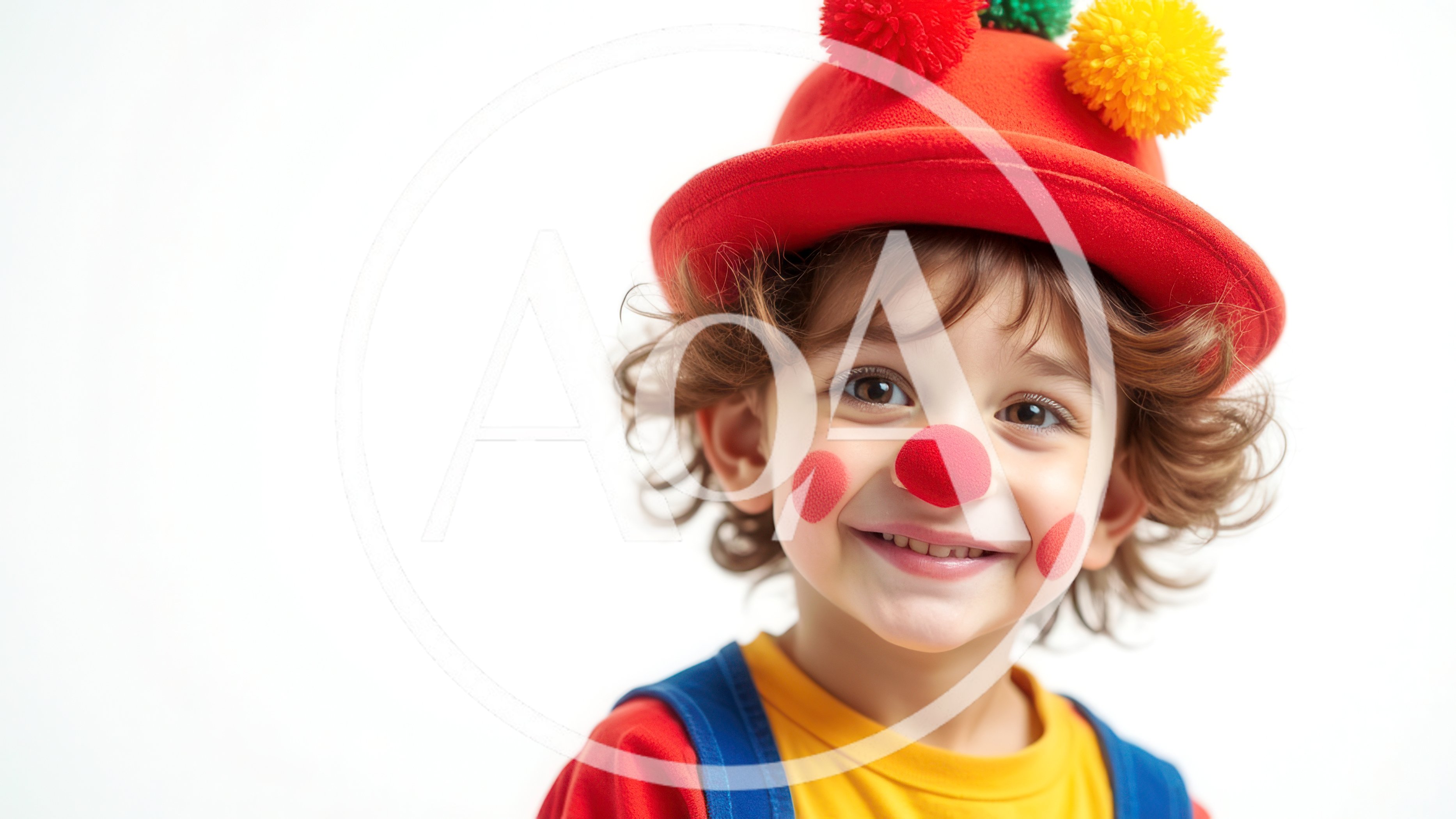 Happy Young Child Dressed As A Cute Clown
