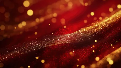 Abstract Red And Gold Glittering Wave Background