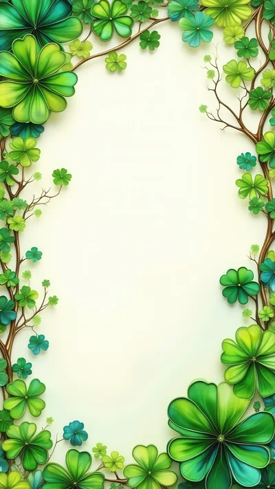 St Patrick Day Clover Border Frame