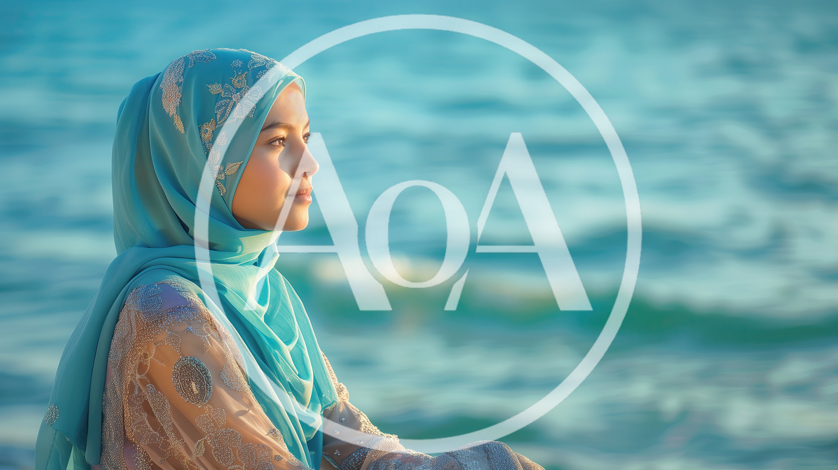 Young Woman Wearing A Hijab By The Sea