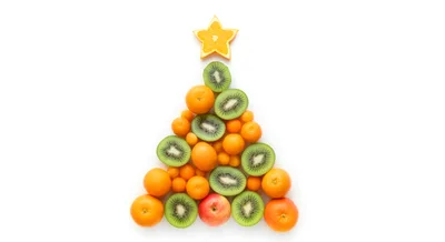 Christmas Tree Made Of Fresh Fruits