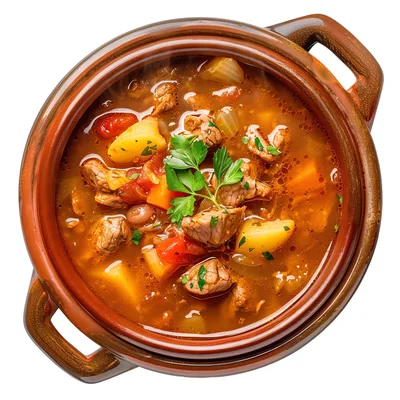 Hearty Beef Stew in a Rustic Clay Pot