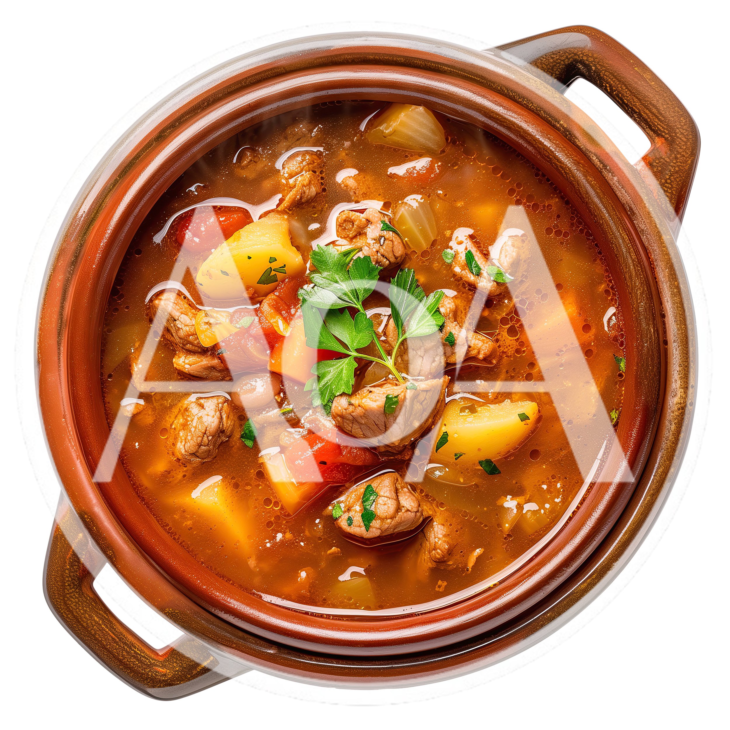 Hearty Beef Stew in a Rustic Clay Pot
