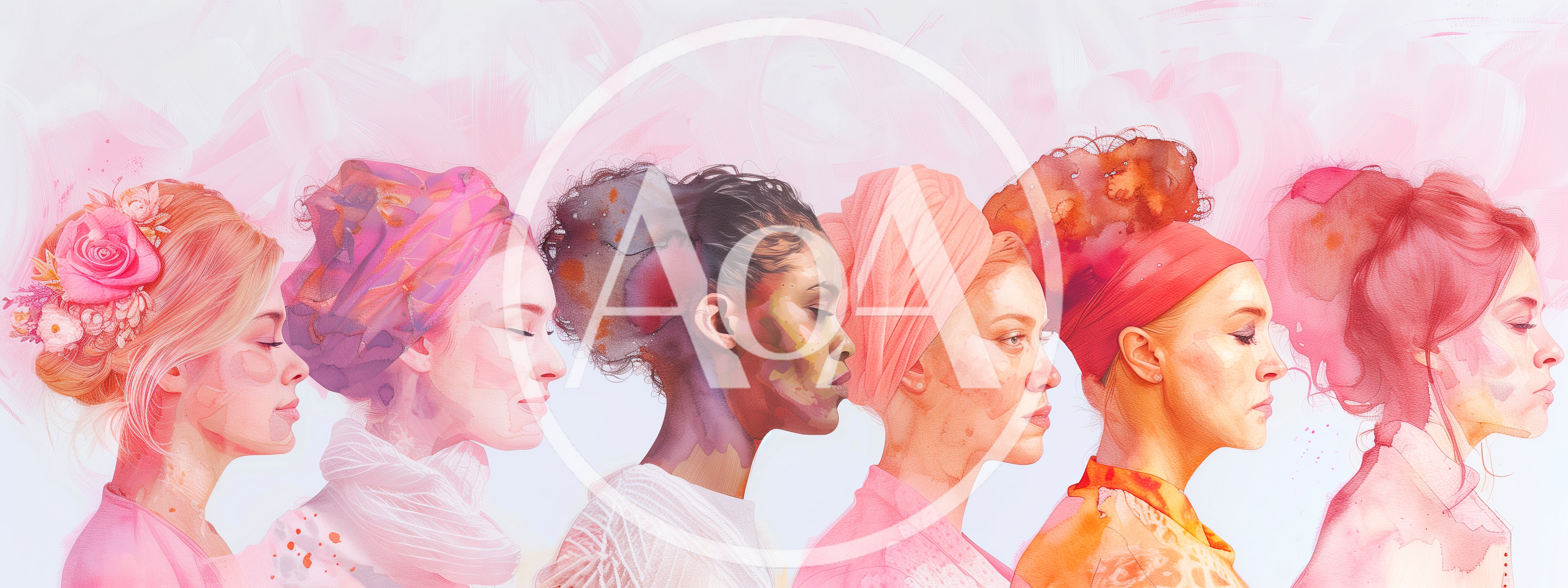 Diverse Women Profiles In Watercolor Artistic Style