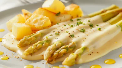 Asparagus With Hollandaise Sauce And Roasted Potatoes