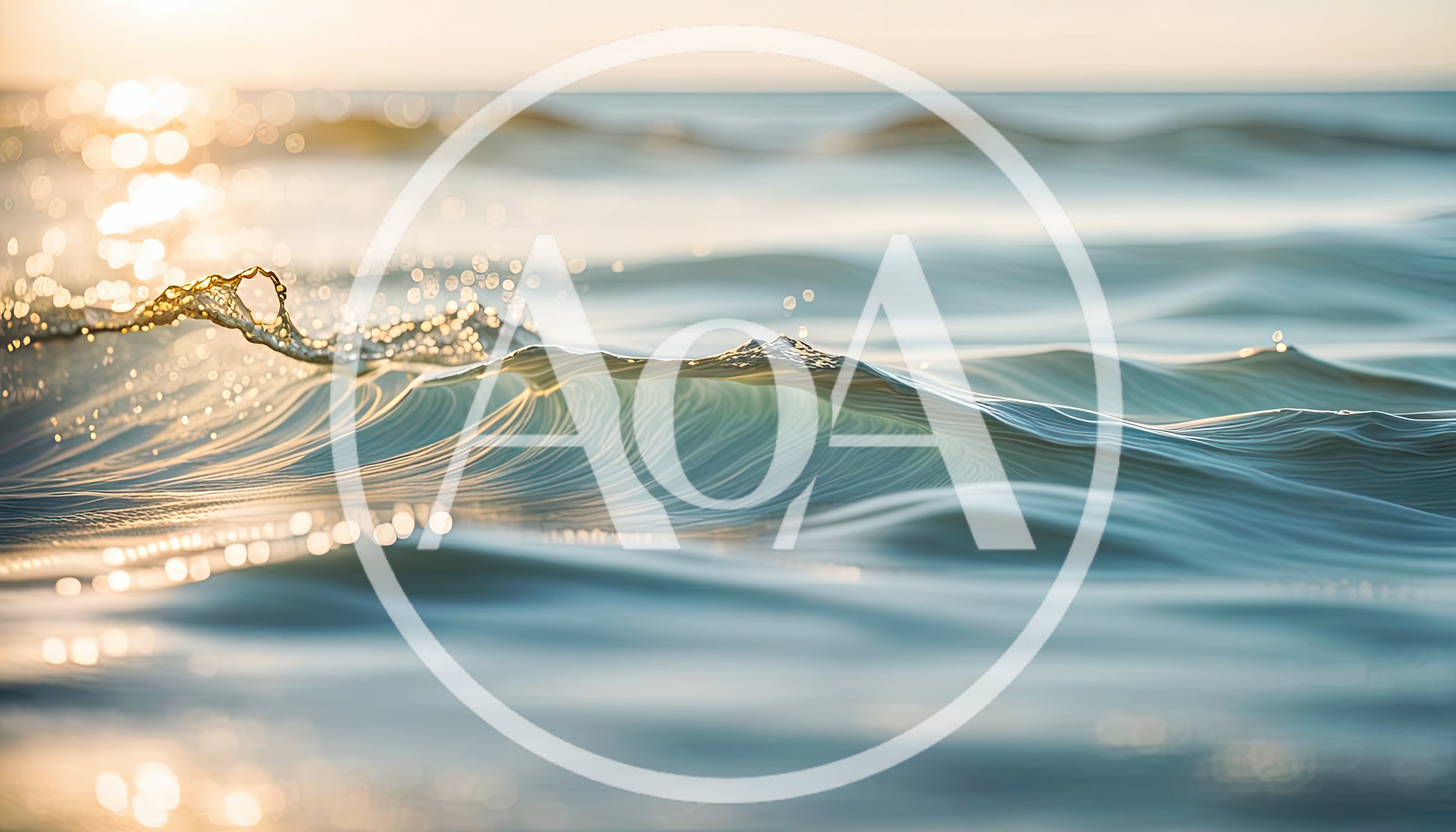 Golden Hour Ocean Waves Rolling At Sunset
