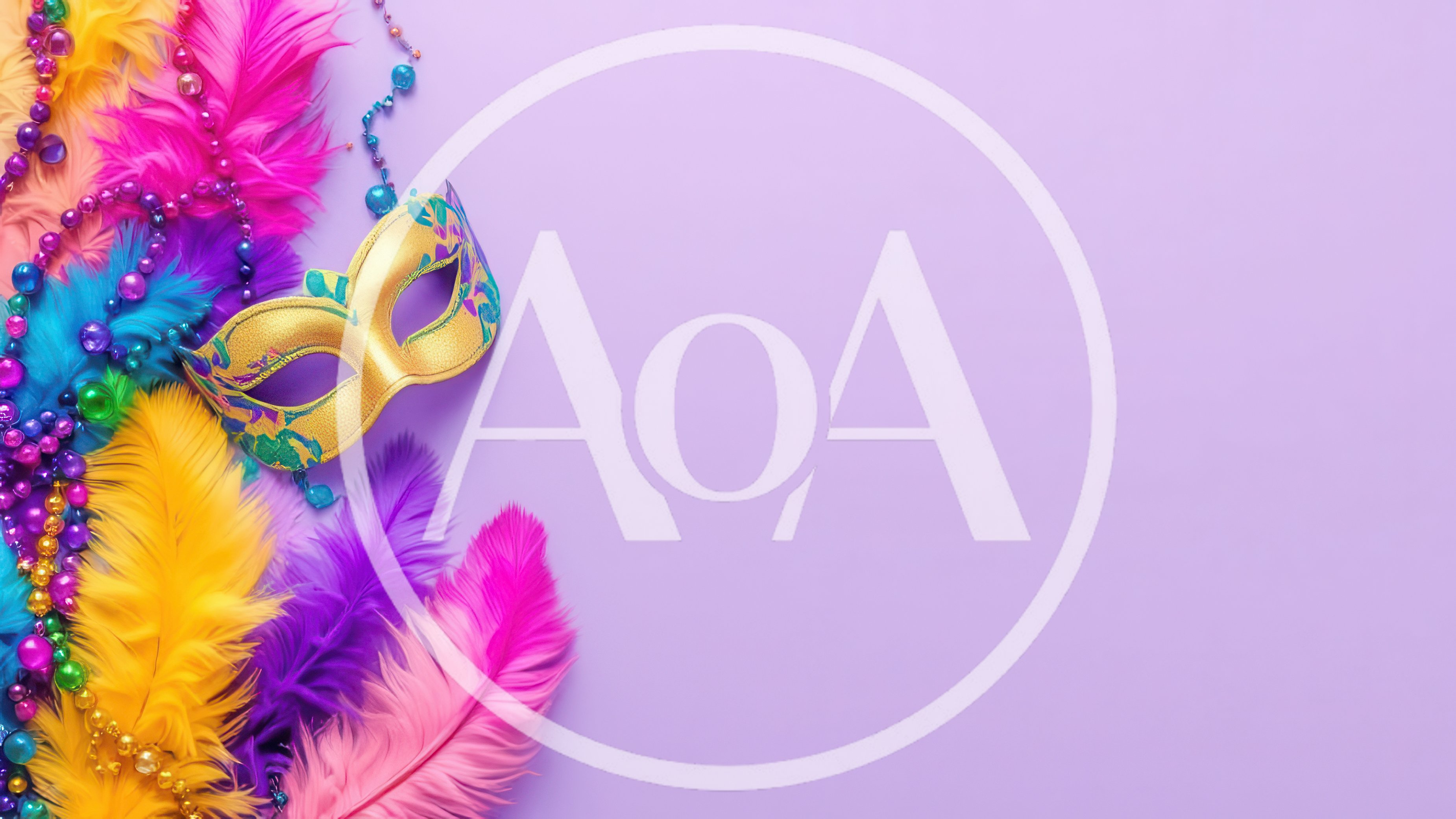 Mardi Gras Mask With Colorful Feathers And Beads