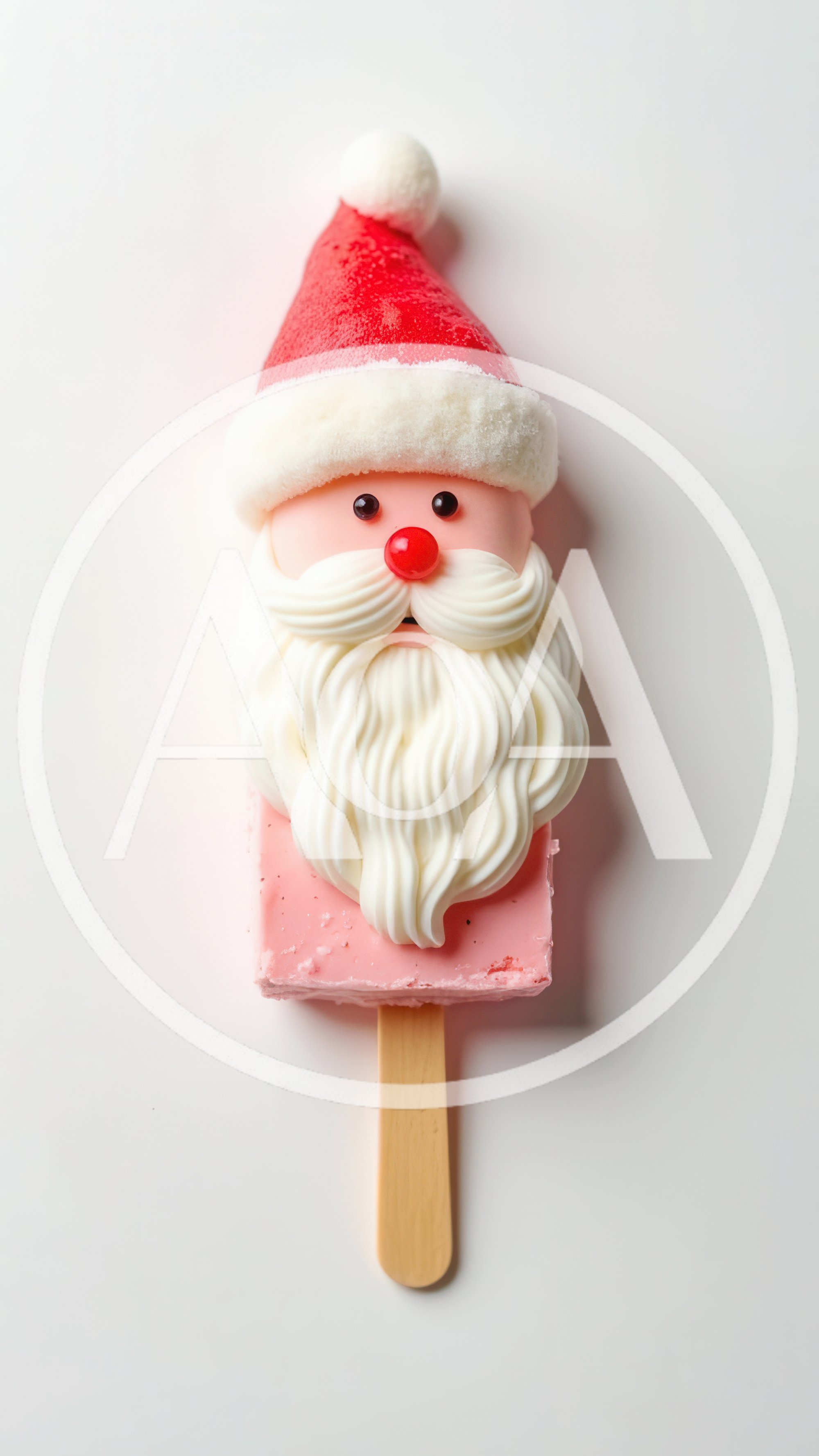 Santa Claus Shaped Ice Cream Bar On Stick