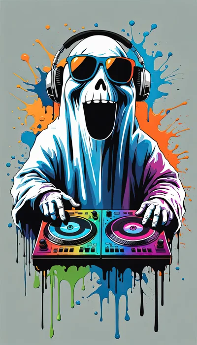 DJ Ghost Wearing Sunglasses And Headphones