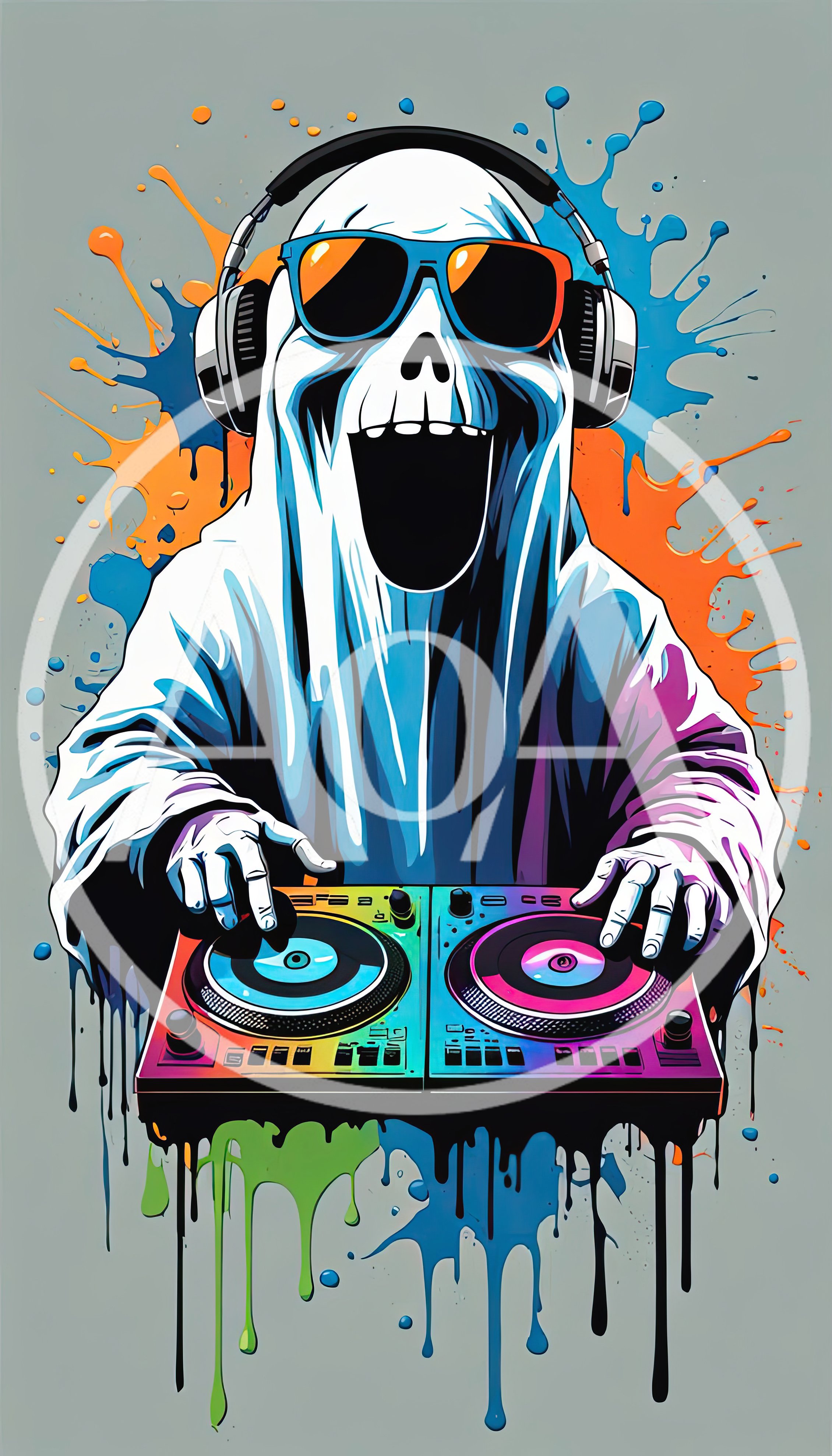 DJ Ghost Wearing Sunglasses And Headphones