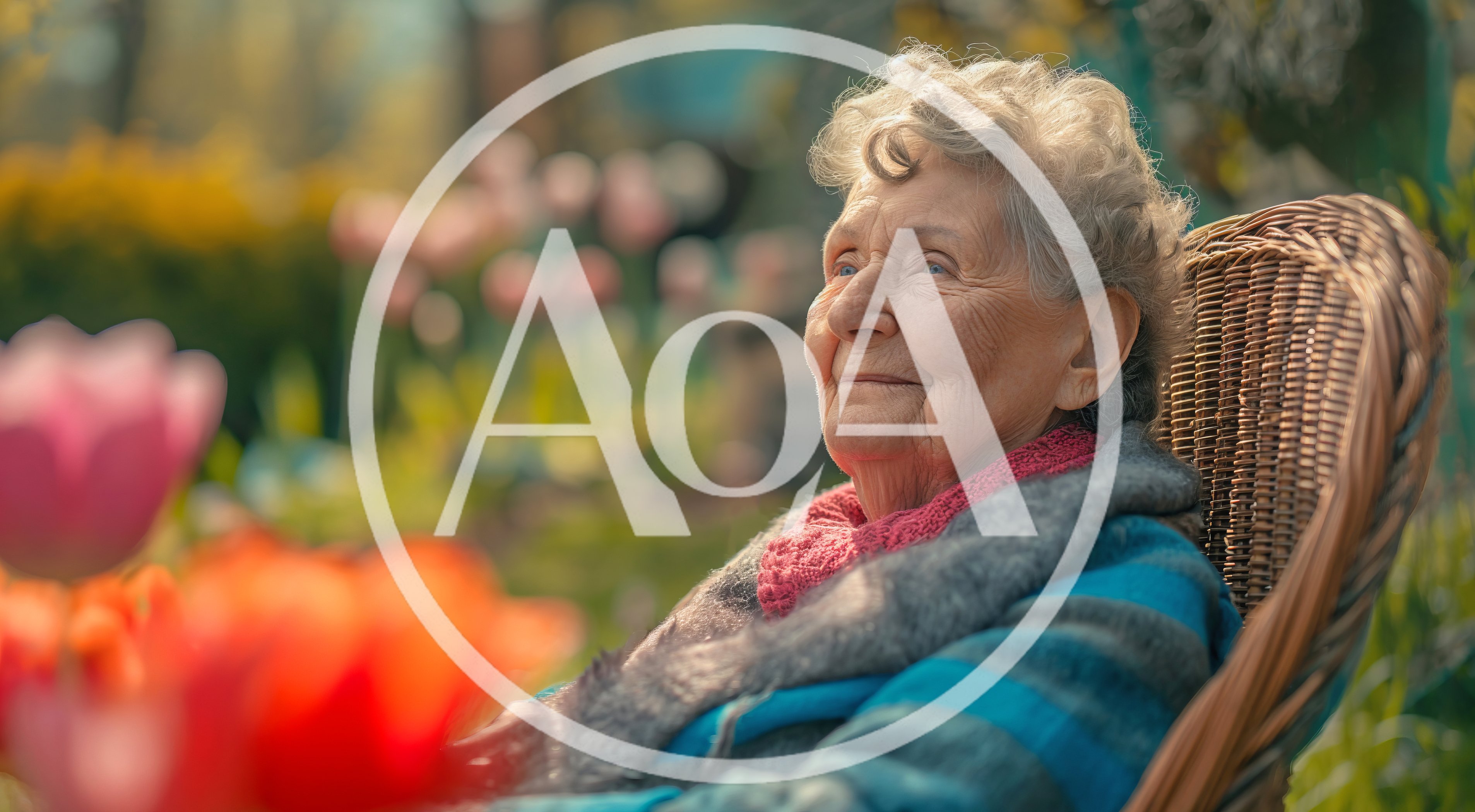 Elderly Woman Relaxing In A Garden Chair
