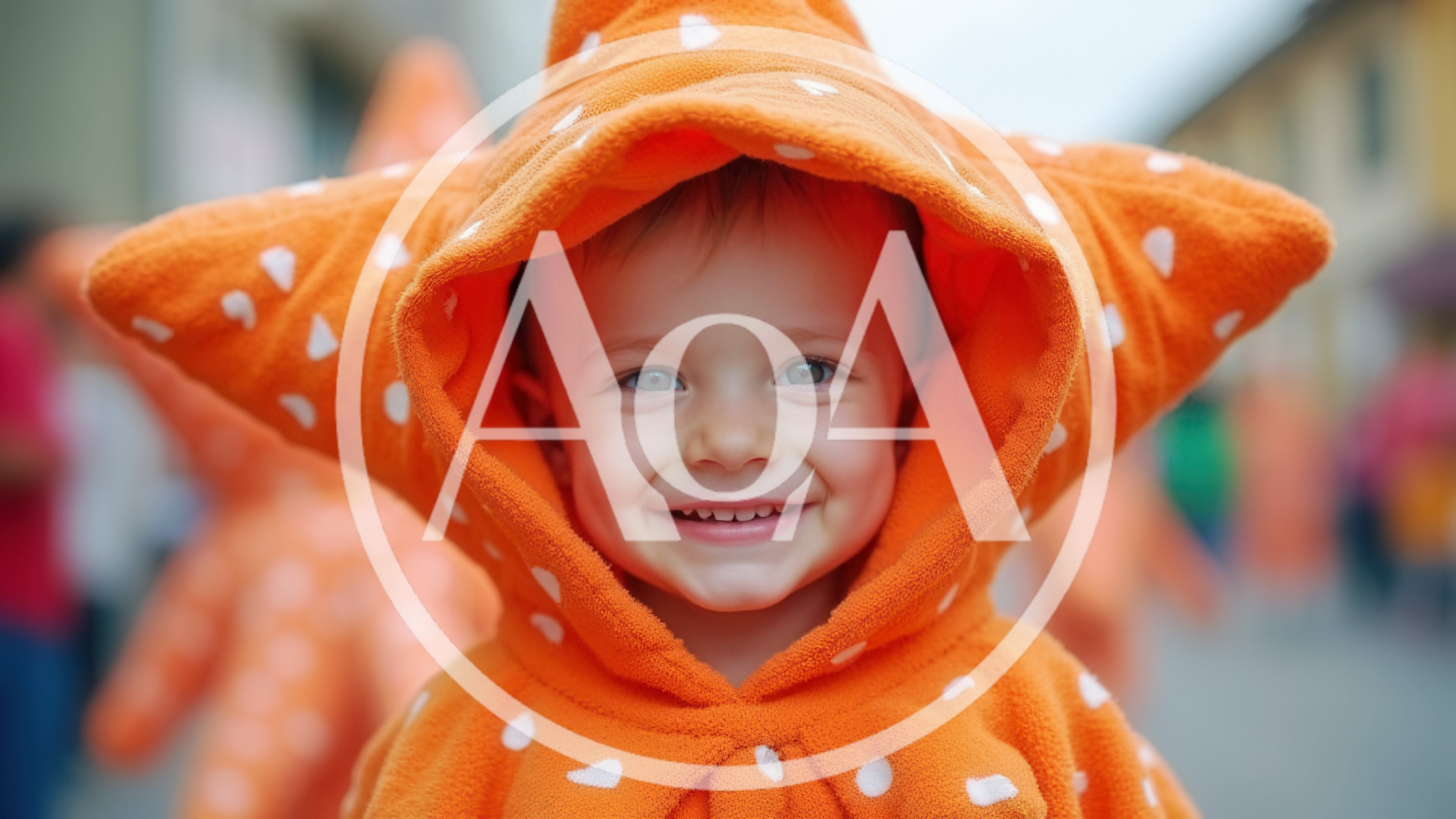 Happy Toddler Wearing A Starfish Costume