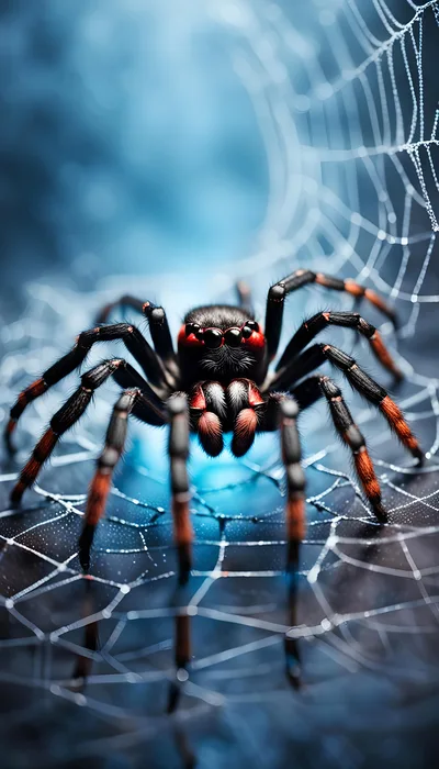 Macro Close Up Of A Red And Black Spider