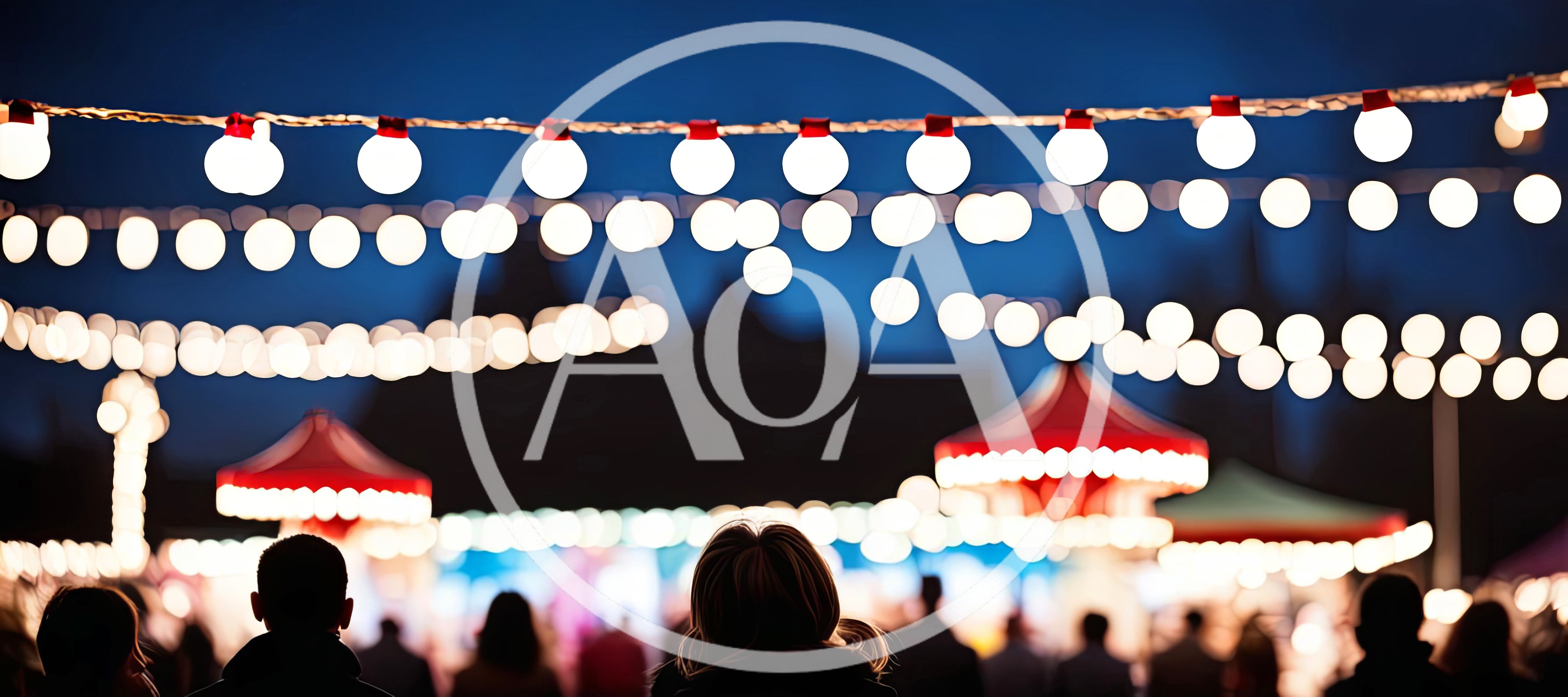 Crowd Enjoying Evening Carnival Lights