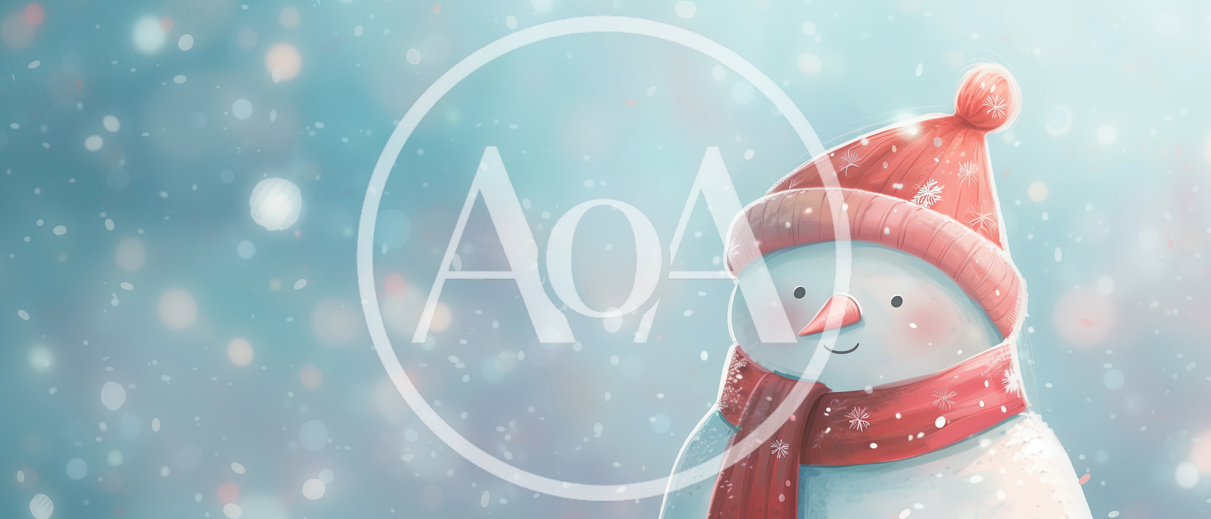 Cute Snowman Wearing Red Hat And Scarf