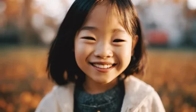 Portrait Of A Smiling Young Asian Girl