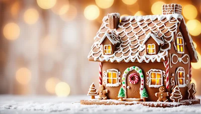 Festive Gingerbread House With Gingerbread Men