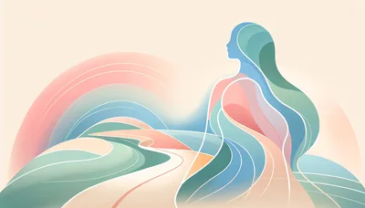 Abstract Illustration Of A Woman Merging With Landscape