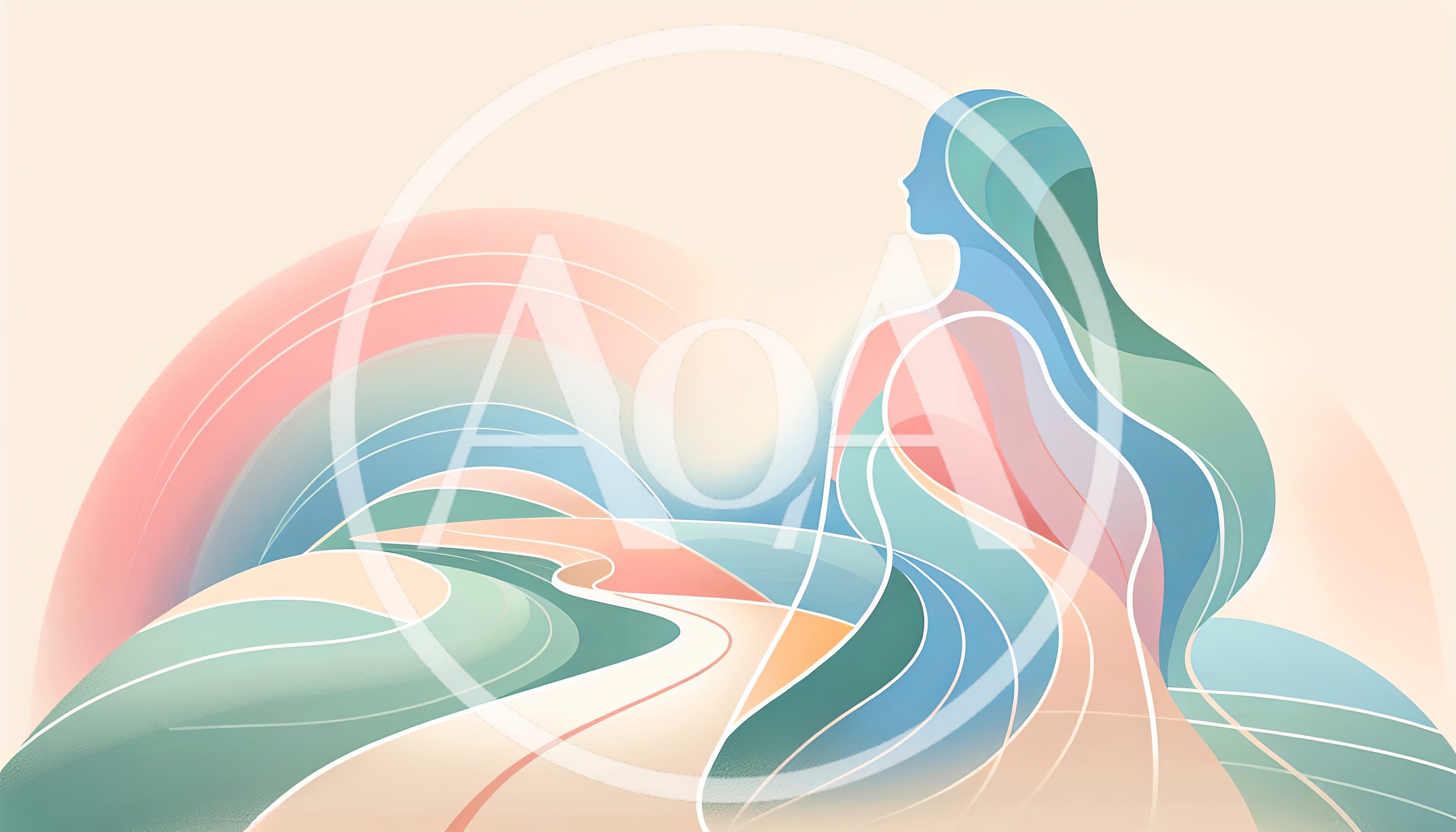Abstract Illustration Of A Woman Merging With Landscape