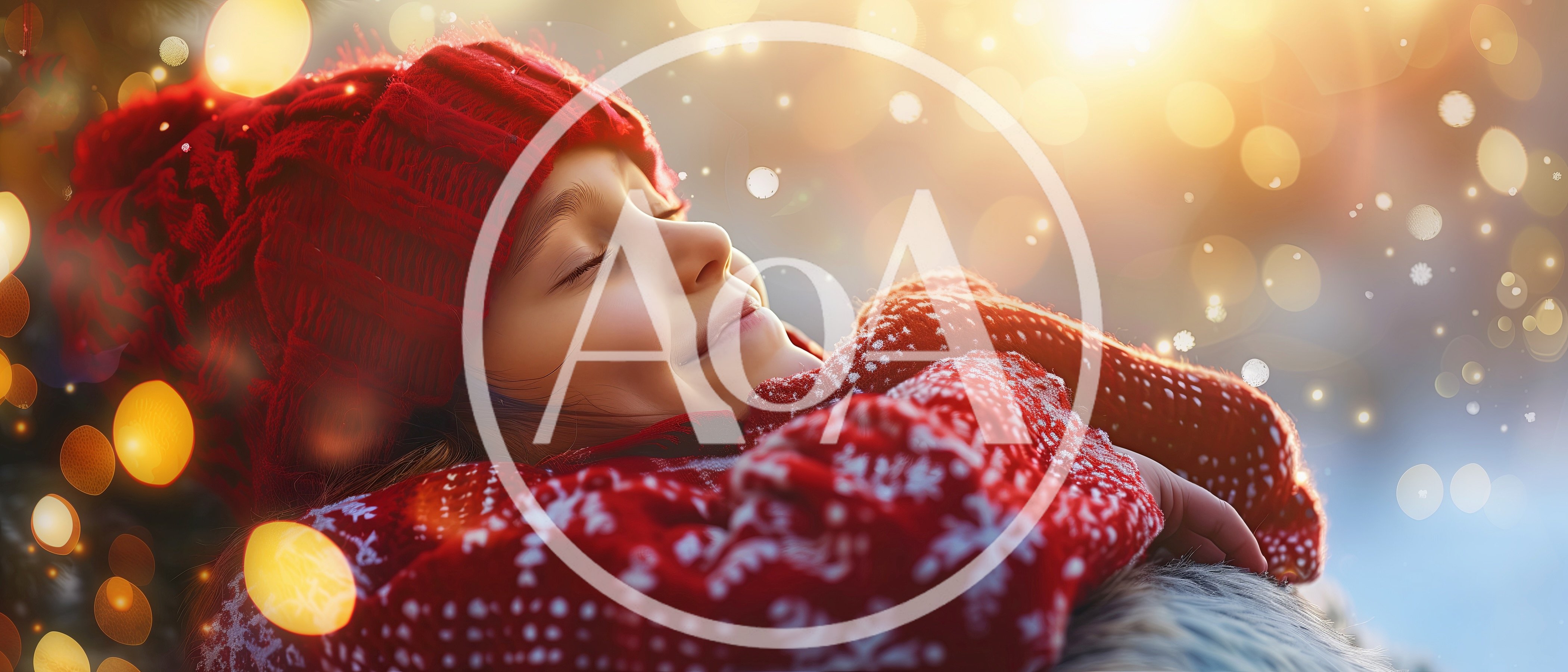 Young Girl Resting Outdoors in Winter Clothing