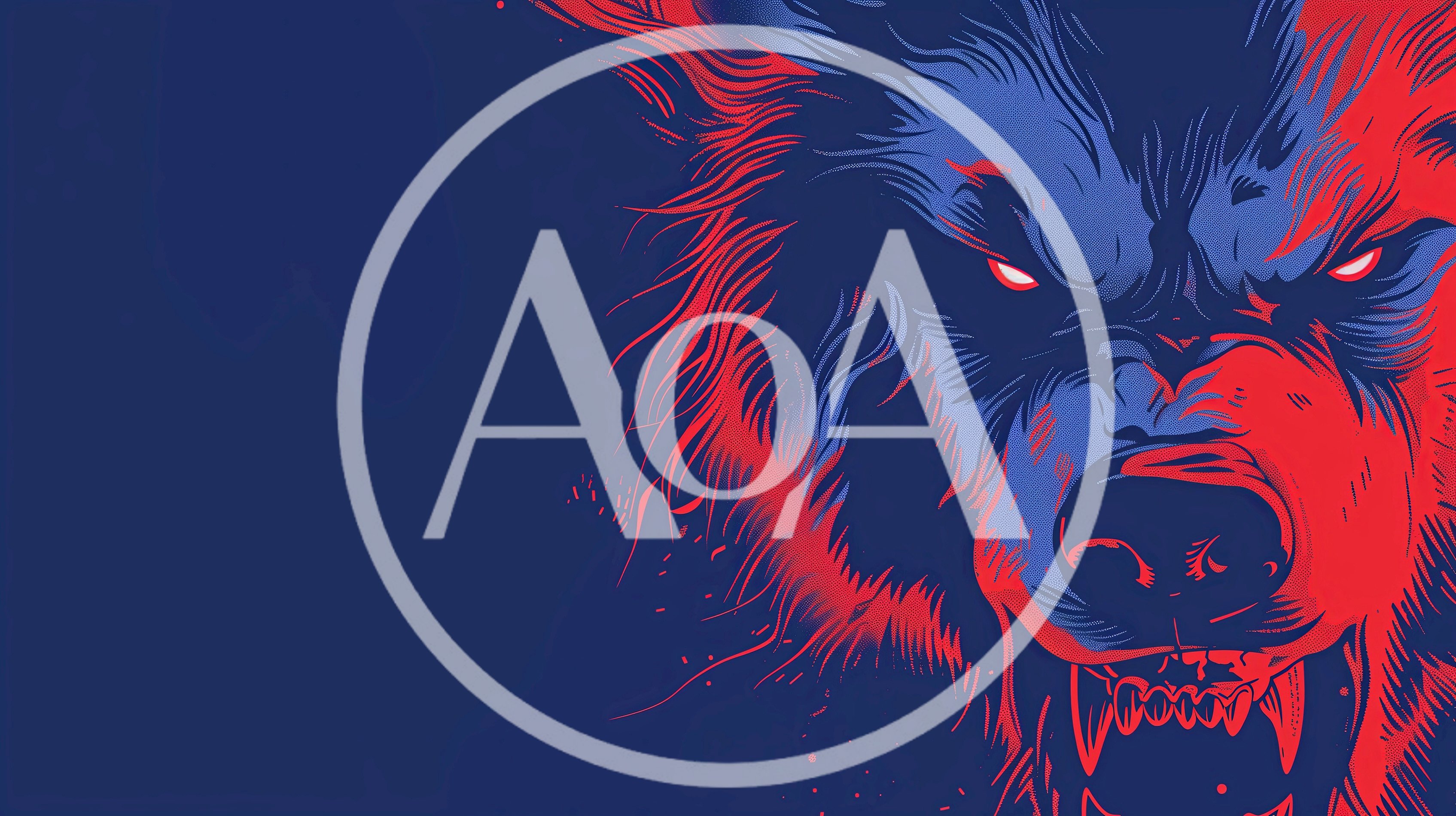 Stylized Illustration Of An Aggressive Wolf Head