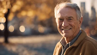 Portrait Of A Smiling Elderly Man Outdoors