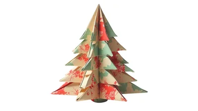 Handmade Origami Paper Christmas Tree Decoration