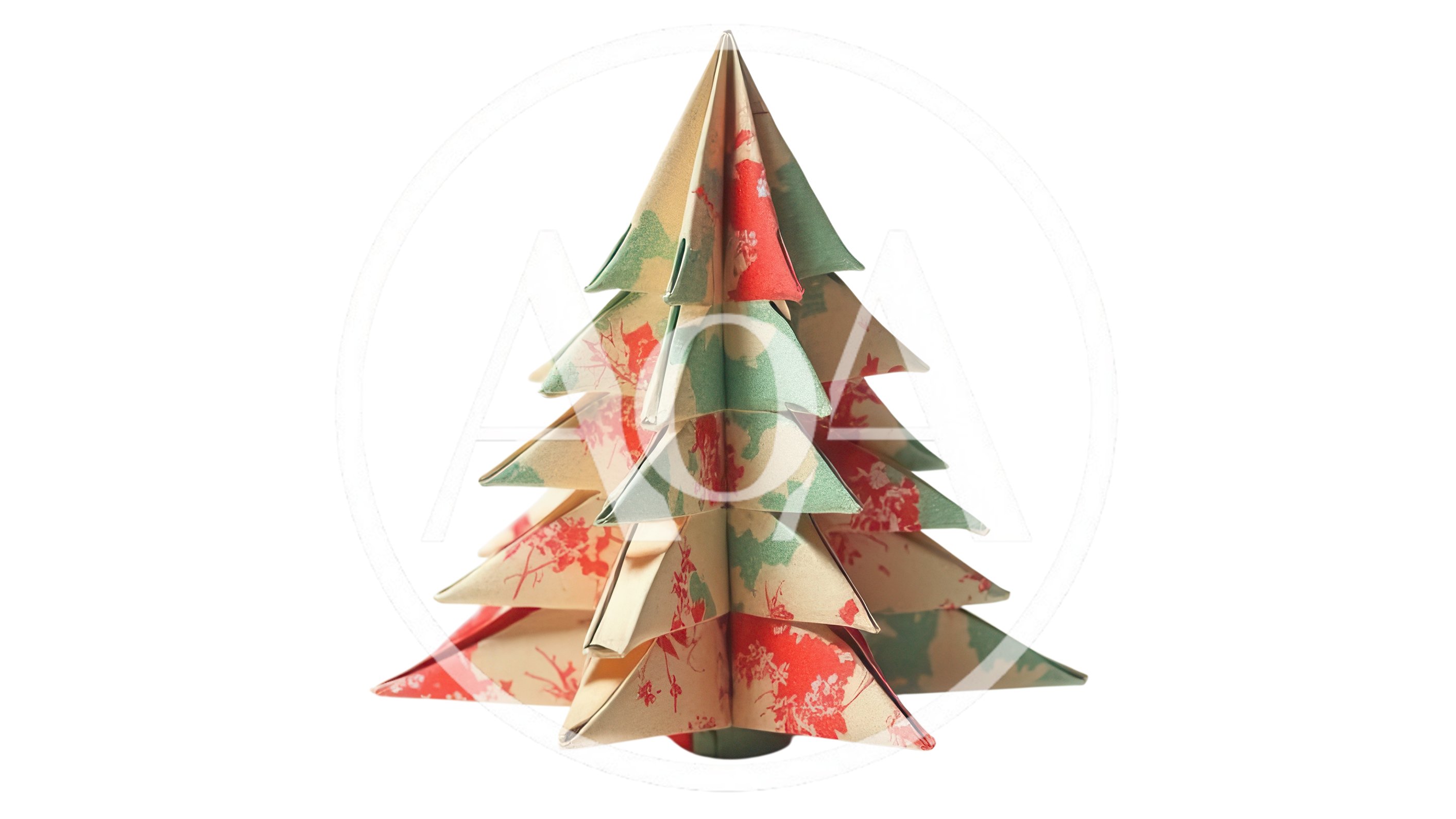 Handmade Origami Paper Christmas Tree Decoration
