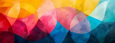 Abstract Geometric Background With Vibrant Overlapping Color Shapes
