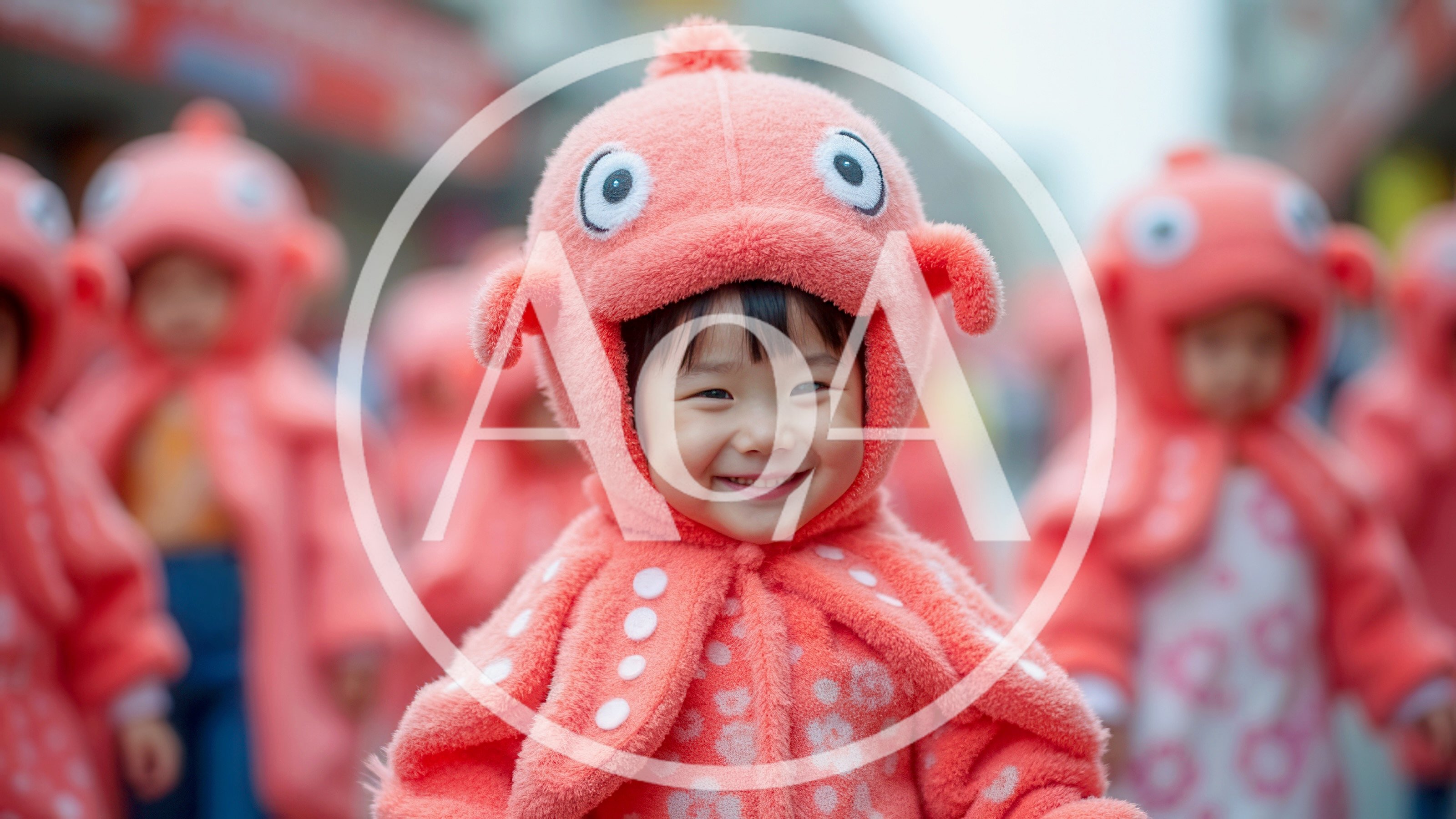 Cute child in octopus costume