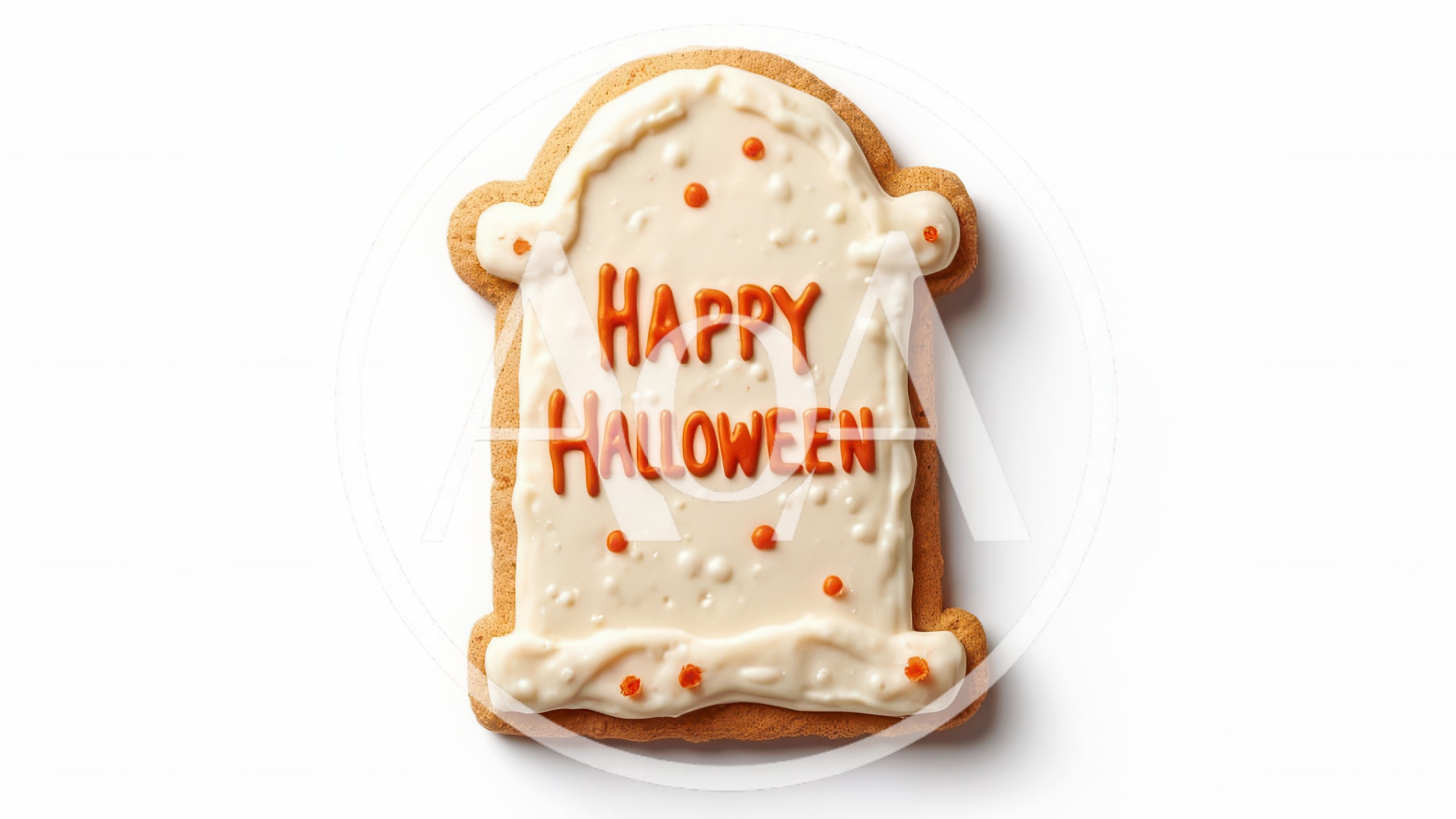 Tombstone Shaped Halloween Cookie With Icing