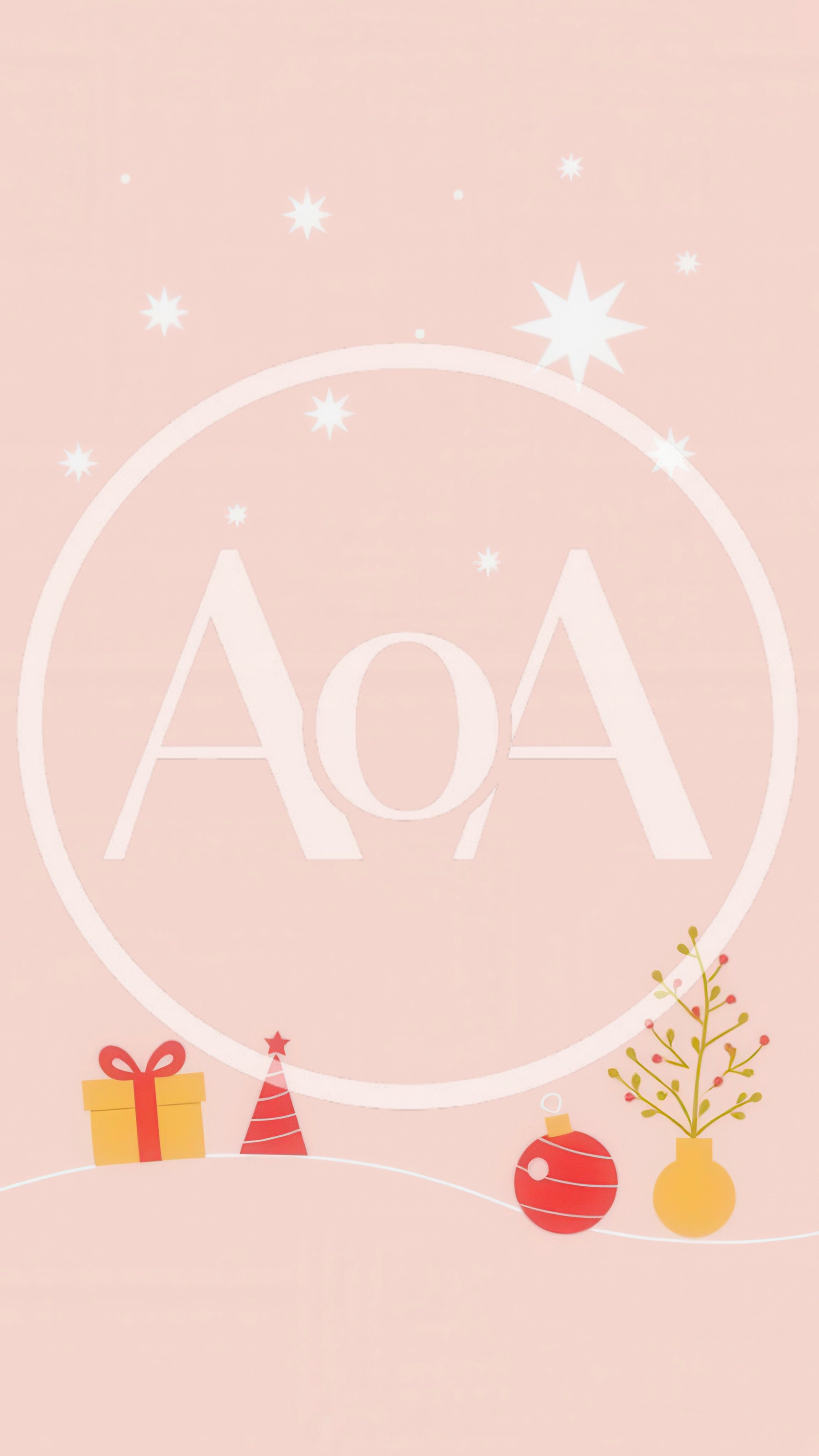 Minimalist Christmas Holiday Illustration With Gift And Ornaments