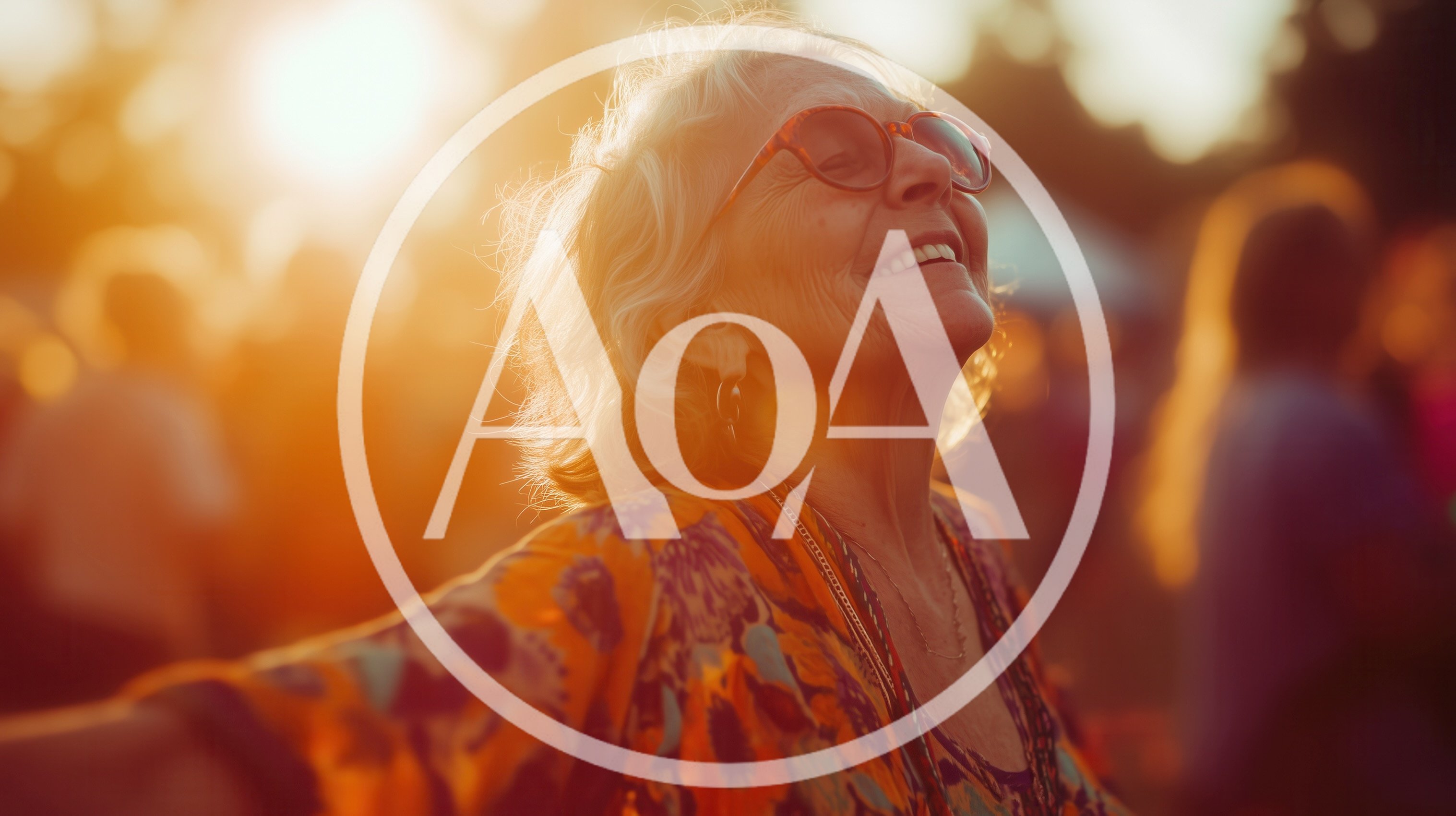 Happy Senior Woman Enjoying Outdoor Music Festival