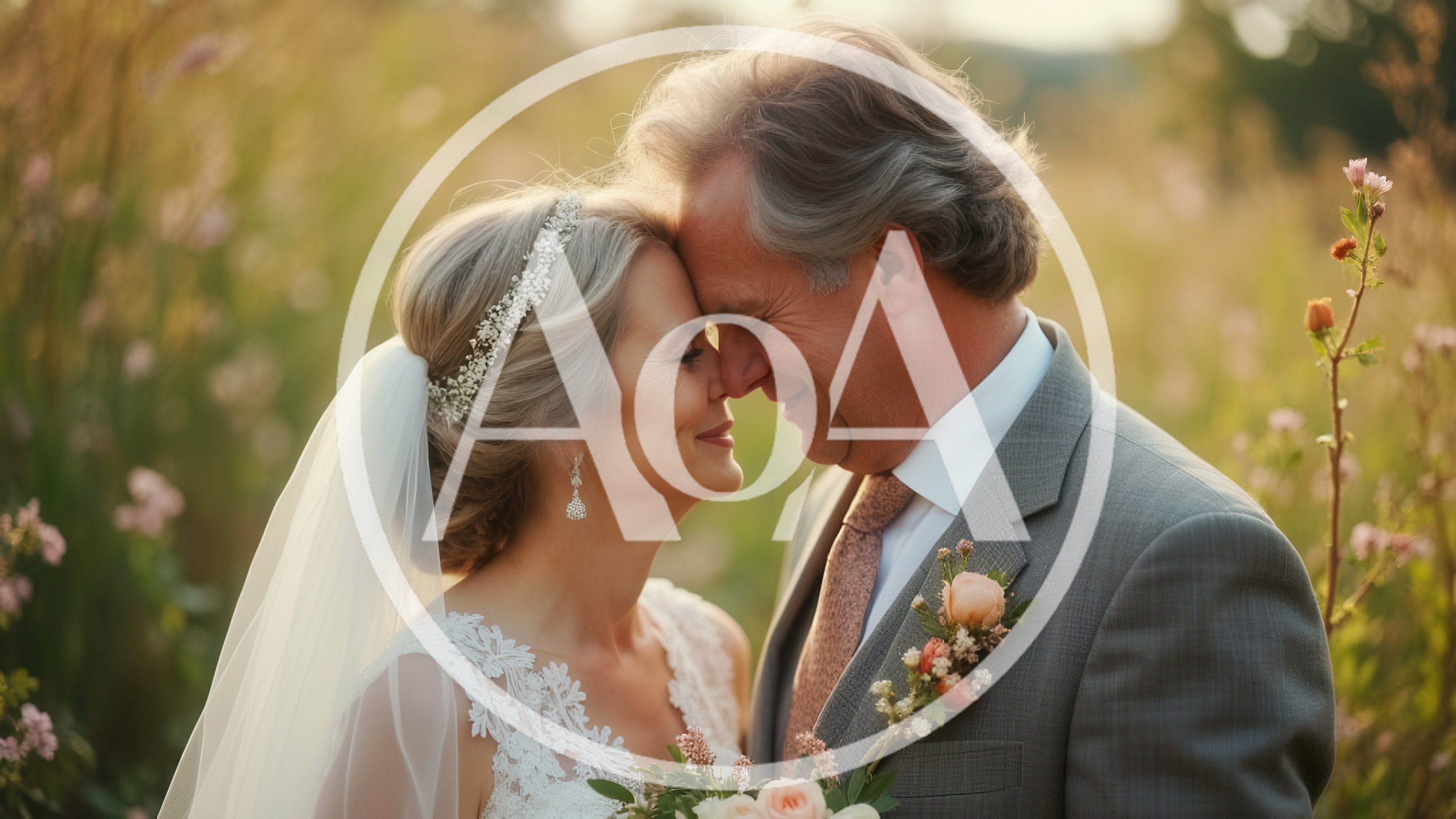 Mature Couple Sharing An Intimate Wedding Moment