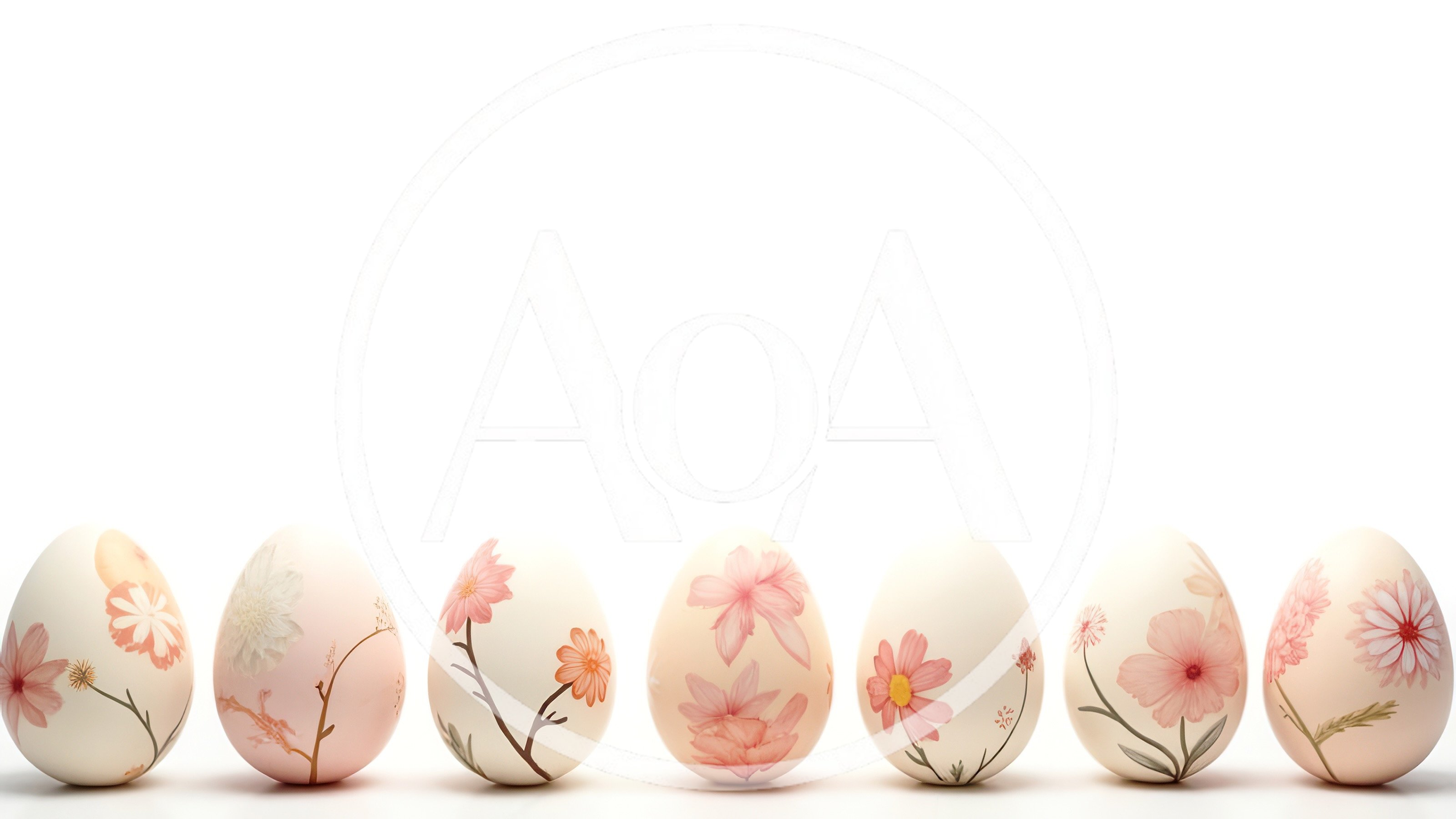 Seven Decorative Easter Eggs With Floral Patterns